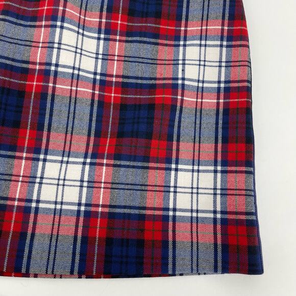 Vineyard Vines Wool Red White Blue Plaid Summer Skirt Sz 4 Preppy Country Club - Picture 7 of 16